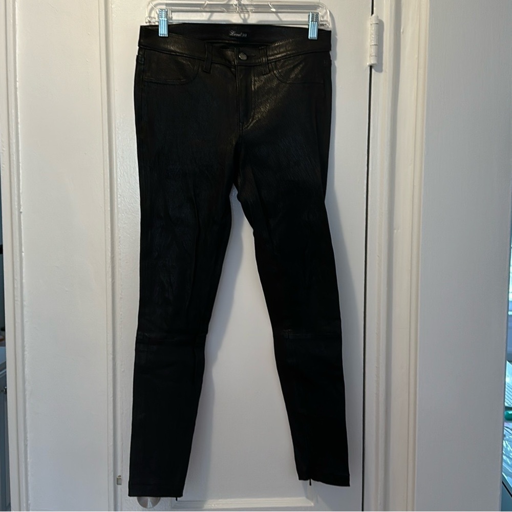 Level 99 Black Genuine Leather Janice Ultra Skinny